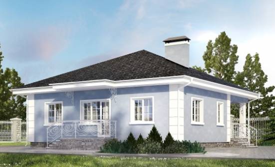 100-001-П Проект одноэтажного дома, экономичный загородный дом из керамзитобетонных блоков Калининград | Проекты домов от House Expert