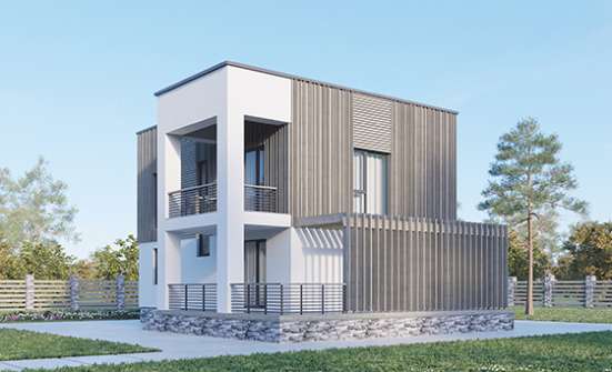 150-017-П Проект двухэтажного дома, доступный коттедж из газобетона Гусев | Проекты домов от House Expert