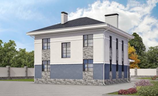150-014-Л Проект двухэтажного дома, бюджетный коттедж из твинблока Калининград | Проекты домов от House Expert