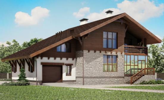 420-001-П Проект трехэтажного дома мансардный этаж, гараж, просторный дом из кирпича Советск | Проекты домов от House Expert