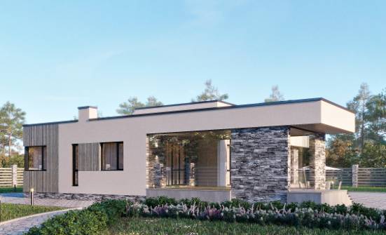 175-001-Л Проект одноэтажного дома, скромный домик из поризованных блоков Гусев | Проекты домов от House Expert
