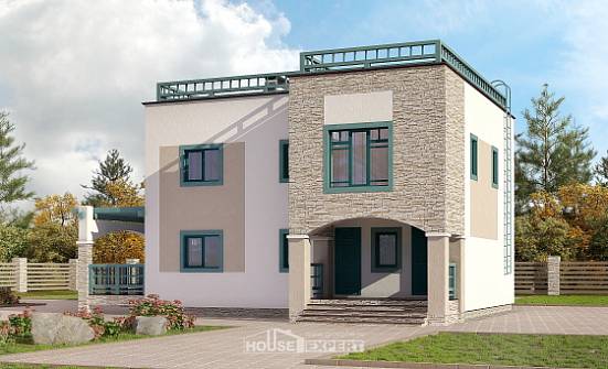 150-010-П Проект двухэтажного дома, компактный загородный дом из кирпича Советск | Проекты домов от House Expert