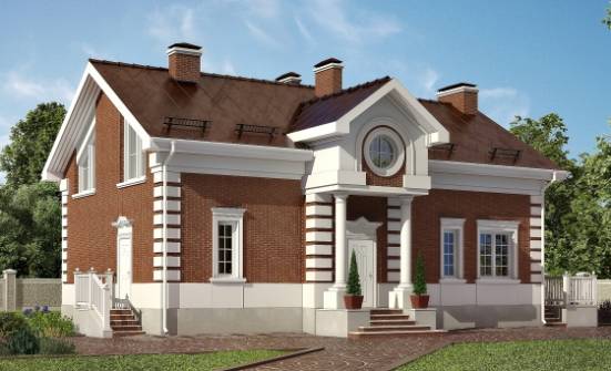 160-009-П Проект двухэтажного дома с мансардой, современный коттедж из бризолита Гусев | Проекты домов от House Expert