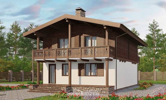 150-016-Л Проект двухэтажного дома мансардный этаж, доступный дом из теплоблока Калининград | Проекты домов от House Expert