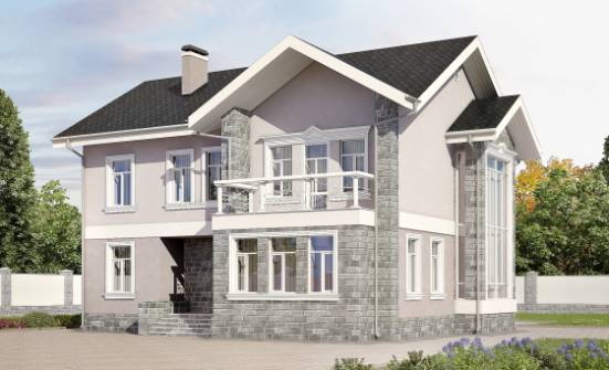 170-008-П Проект двухэтажного дома, уютный коттедж из поризованных блоков Калининград | Проекты домов от House Expert