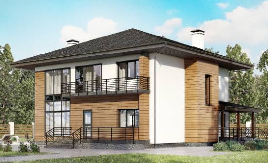245-001-П Проект двухэтажного дома, классический коттедж из пеноблока Гусев | Проекты домов от House Expert