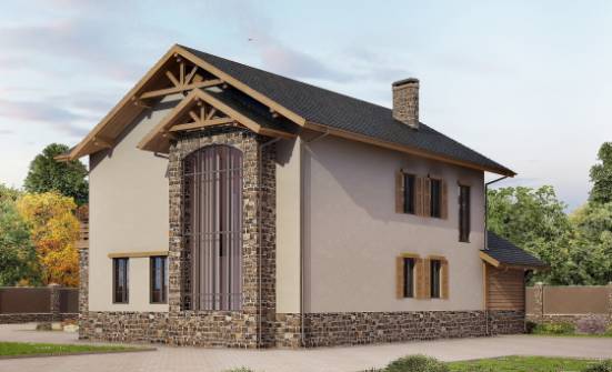 200-005-Л Проект двухэтажного дома и гаражом, классический домик из арболита Калининград | Проекты домов от House Expert