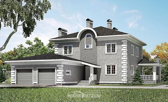 245-004-Л Проект двухэтажного дома, гараж, современный загородный дом из кирпича Калининград | Проекты домов от House Expert