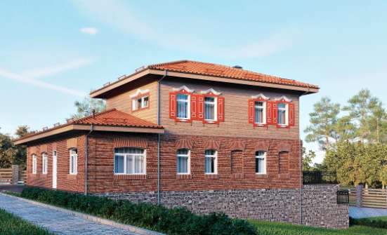 380-002-Л Проект трехэтажного дома, гараж, красивый дом из кирпича Калининград | Проекты домов от House Expert
