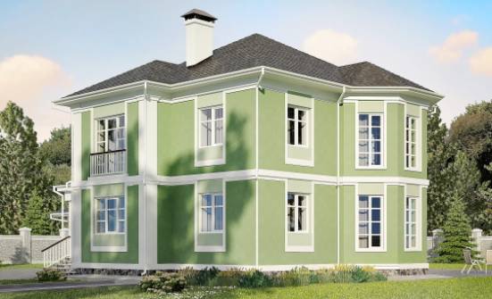 170-001-Л Проект двухэтажного дома и гаражом, бюджетный коттедж из керамзитобетонных блоков Советск | Проекты домов от House Expert