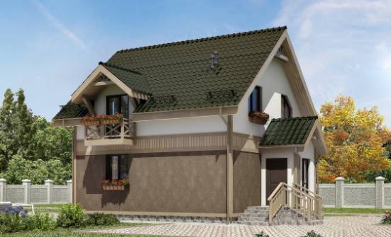 105-001-Л Проект двухэтажного дома с мансардой, простой домик из газобетона Гусев | Проекты домов от House Expert