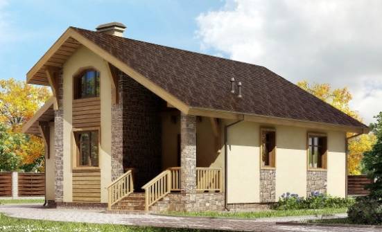 080-002-П Проект одноэтажного дома, эконом домик из теплоблока Калининград | Проекты домов от House Expert
