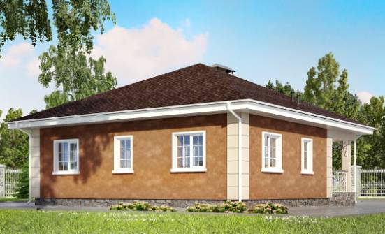 100-001-Л Проект одноэтажного дома, простой загородный дом из газобетона Гусев | Проекты одноэтажных домов от House Expert