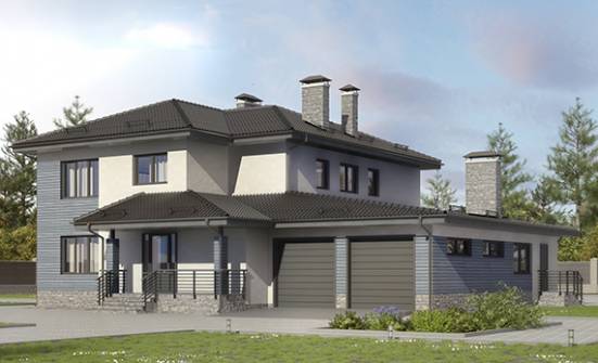 340-005-П Проект двухэтажного дома, гараж, уютный коттедж из газосиликатных блоков Калининград | Проекты домов от House Expert