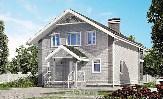 150-007-П Проект двухэтажного дома с мансардой, бюджетный коттедж из бризолита Гусев | Проекты домов от House Expert