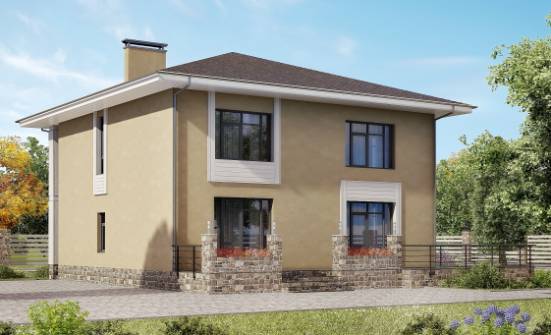 180-015-Л Проект двухэтажного дома, небольшой загородный дом из арболита Калининград | Проекты домов от House Expert