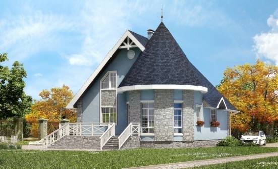 170-003-П Проект двухэтажного дома мансардой, бюджетный коттедж из твинблока Калининград | Проекты домов от House Expert