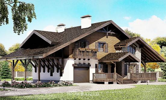 270-001-Л Проект двухэтажного дома с мансардой, гараж, классический дом из кирпича Гусев | Проекты домов от House Expert