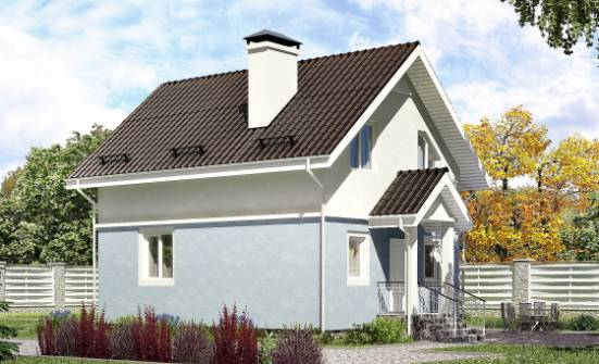 095-002-П Проект двухэтажного дома мансардой, скромный дом из блока Калининград | Проекты домов от House Expert
