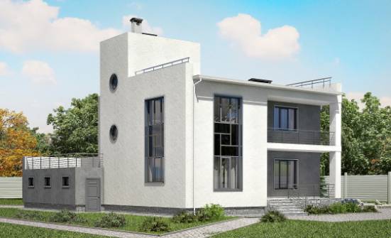 255-001-П Проект двухэтажного дома, гараж, классический домик из поризованных блоков Гусев | Проекты домов от House Expert