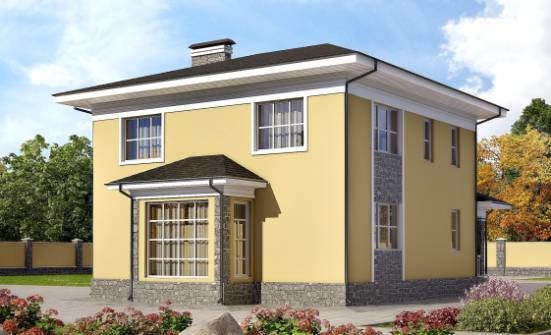 155-011-Л Проект двухэтажного дома, простой домик из бризолита Гусев | Проекты домов от House Expert