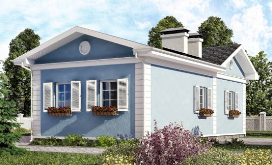 090-004-П Проект одноэтажного дома, доступный коттедж из твинблока Советск | Проекты одноэтажных домов от House Expert