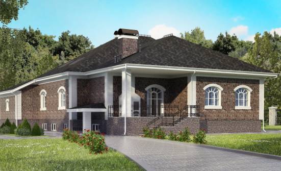 490-001-П Проект трехэтажного дома мансардный этаж, гараж, просторный домик из кирпича Советск | Проекты домов от House Expert