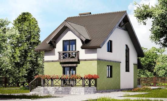 120-003-П Проект двухэтажного дома мансардный этаж, современный домик из арболита Калининград | Проекты домов от House Expert