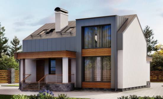 120-004-П Проект двухэтажного дома с мансардным этажом, простой дом из пеноблока Калининград | Проекты домов от House Expert