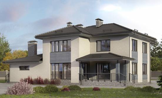 340-005-П Проект двухэтажного дома, гараж, уютный коттедж из газосиликатных блоков Калининград | Проекты домов от House Expert