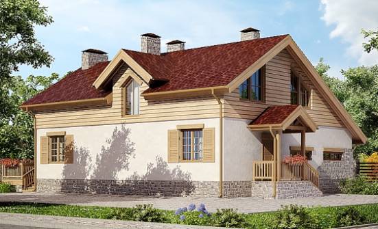165-002-П Проект двухэтажного дома с мансардой, гараж, современный домик из газобетона Калининград | Проекты домов от House Expert