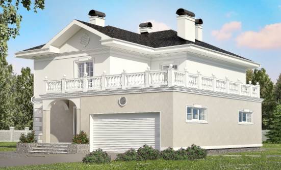 340-002-П Проект двухэтажного дома и гаражом, классический дом из кирпича Гусев | Проекты домов от House Expert