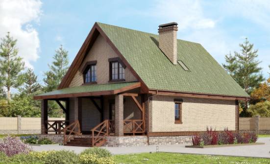160-011-П Проект двухэтажного дома мансардный этаж, простой домик из блока Советск | Проекты домов от House Expert