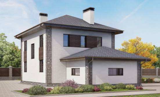 185-004-Л Проект двухэтажного дома, гараж, простой загородный дом из бризолита Советск | Проекты домов от House Expert