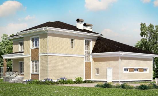 335-001-Л Проект двухэтажного дома, гараж, просторный коттедж из кирпича Советск | Проекты домов от House Expert