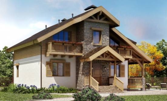 150-004-П Проект двухэтажного дома мансардой, уютный домик из газосиликатных блоков Гусев | Проекты домов от House Expert