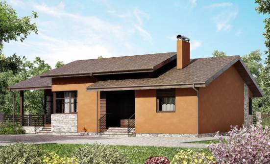 130-007-П Проект одноэтажного дома, доступный коттедж из теплоблока Советск | Проекты домов от House Expert