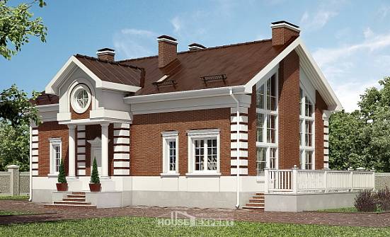 160-009-П Проект двухэтажного дома с мансардой, современный коттедж из бризолита Гусев | Проекты домов от House Expert
