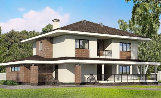 275-002-П Проект двухэтажного дома, гараж, современный дом из кирпича Советск | Проекты домов от House Expert