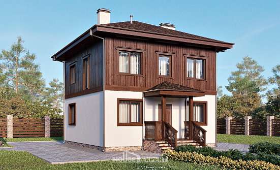100-006-Л Проект двухэтажного дома, небольшой дом из керамзитобетонных блоков Калининград | Проекты домов от House Expert