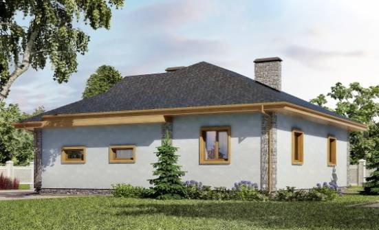 130-006-П Проект одноэтажного дома, гараж, красивый дом из пеноблока Калининград | Проекты домов от House Expert