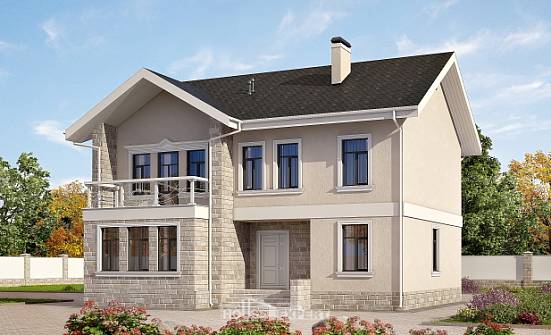 170-008-Л Проект двухэтажного дома, доступный домик из арболита Гусев | Проекты домов от House Expert