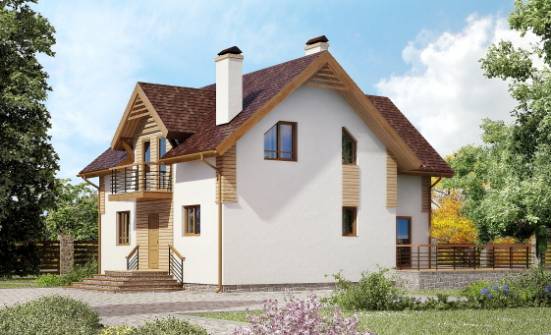 150-009-П  Проект двухэтажного дома мансардный этаж, простой загородный дом из бризолита Советск | Проекты домов от House Expert
