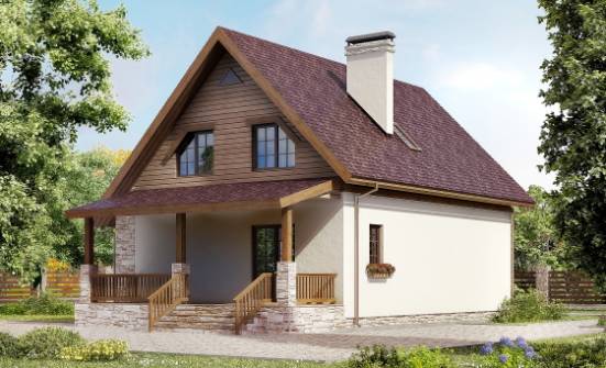 140-001-П Проект двухэтажного дома с мансардой, бюджетный загородный дом из блока Калининград | Проекты домов от House Expert