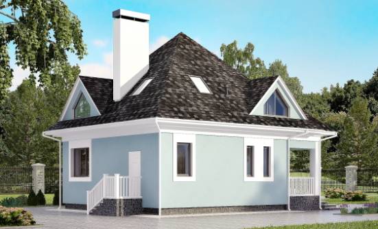 110-001-Л Проект двухэтажного дома мансардой, уютный загородный дом из бризолита Гусев | Проекты домов от House Expert