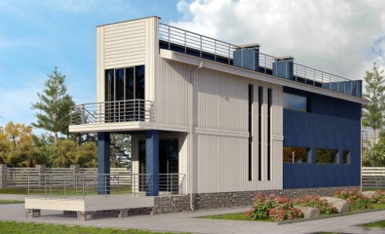 100-003-П Проект двухэтажного дома, экономичный коттедж из газосиликатных блоков Калининград | Проекты домов от House Expert