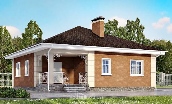 100-001-Л Проект одноэтажного дома, простой загородный дом из газобетона Гусев | Проекты домов от House Expert