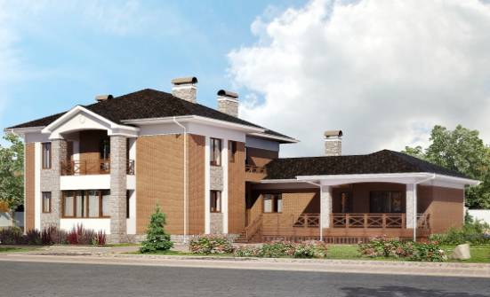 520-002-Л Проект трехэтажного дома, гараж, классический дом из теплоблока Калининград | Проекты домов от House Expert