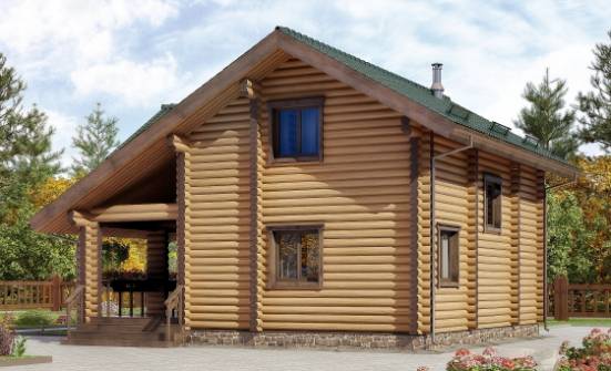 110-005-П Проект двухэтажного дома с мансардой, классический домик из бревен Гусев | Проекты домов от House Expert