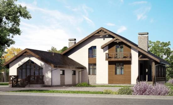 265-001-П Проект двухэтажного дома мансардой, гараж, уютный домик из твинблока Гусев | Проекты домов от House Expert